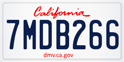 CA license plate 7MDB266