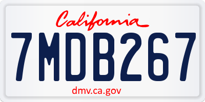 CA license plate 7MDB267