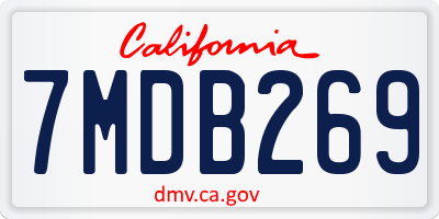 CA license plate 7MDB269