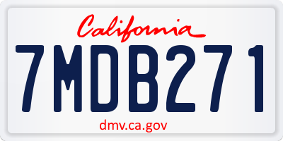 CA license plate 7MDB271