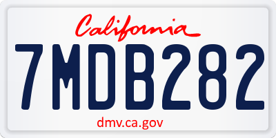 CA license plate 7MDB282