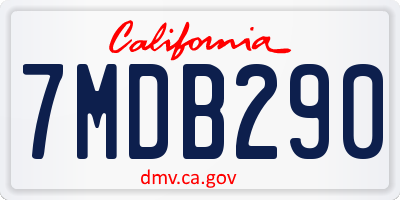 CA license plate 7MDB290