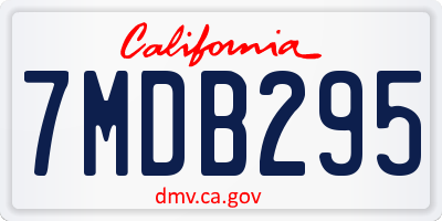 CA license plate 7MDB295