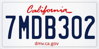 CA license plate 7MDB302