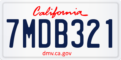 CA license plate 7MDB321