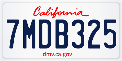 CA license plate 7MDB325
