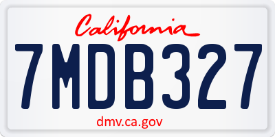 CA license plate 7MDB327