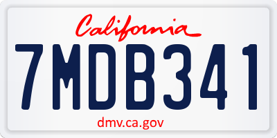 CA license plate 7MDB341