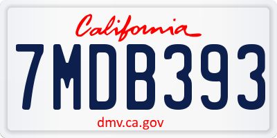 CA license plate 7MDB393