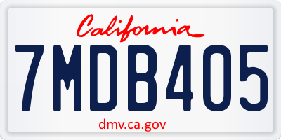 CA license plate 7MDB405