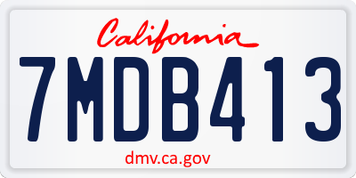 CA license plate 7MDB413