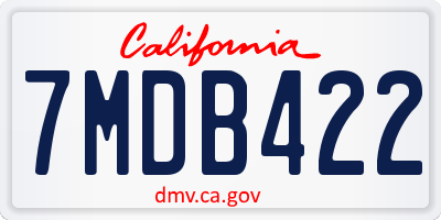 CA license plate 7MDB422