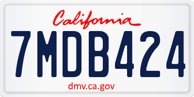 CA license plate 7MDB424