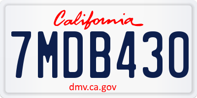 CA license plate 7MDB430