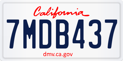 CA license plate 7MDB437