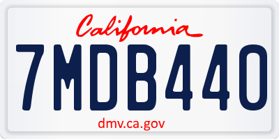 CA license plate 7MDB440