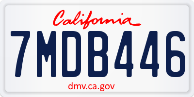CA license plate 7MDB446