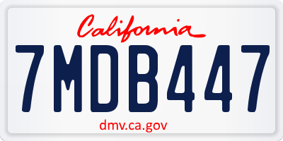CA license plate 7MDB447