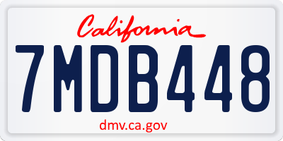 CA license plate 7MDB448