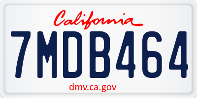 CA license plate 7MDB464