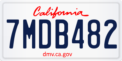 CA license plate 7MDB482