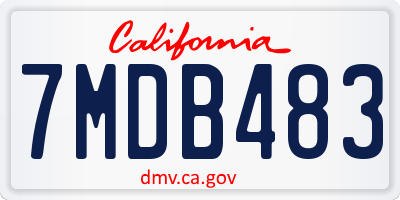 CA license plate 7MDB483