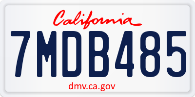 CA license plate 7MDB485