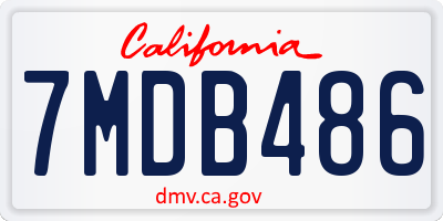CA license plate 7MDB486