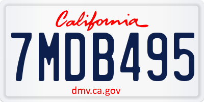 CA license plate 7MDB495
