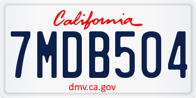 CA license plate 7MDB504