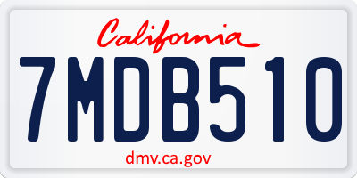 CA license plate 7MDB510