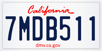 CA license plate 7MDB511
