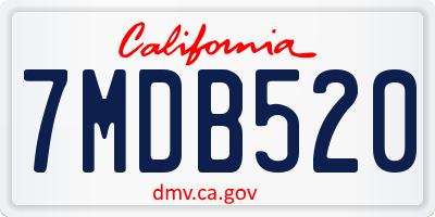 CA license plate 7MDB520