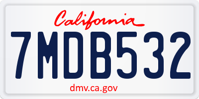 CA license plate 7MDB532