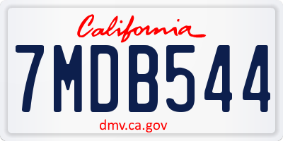 CA license plate 7MDB544