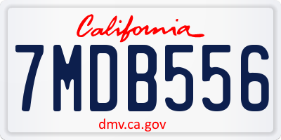 CA license plate 7MDB556