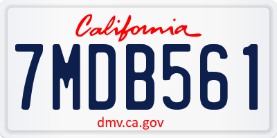 CA license plate 7MDB561