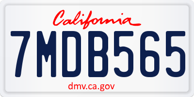 CA license plate 7MDB565
