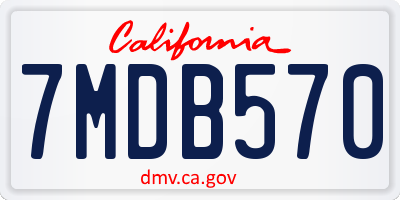 CA license plate 7MDB570