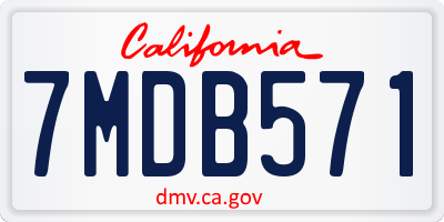 CA license plate 7MDB571