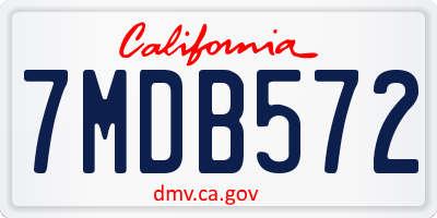 CA license plate 7MDB572