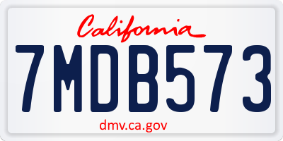 CA license plate 7MDB573