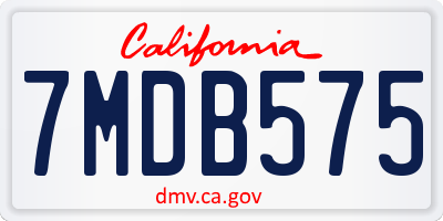 CA license plate 7MDB575