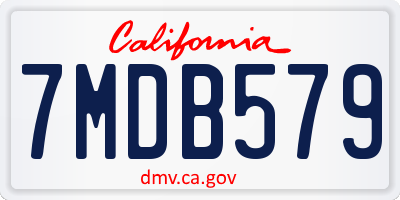 CA license plate 7MDB579