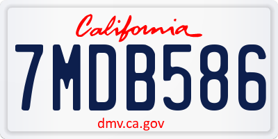 CA license plate 7MDB586