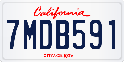 CA license plate 7MDB591