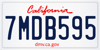 CA license plate 7MDB595