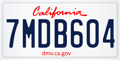 CA license plate 7MDB604