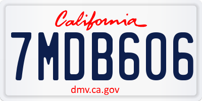 CA license plate 7MDB606