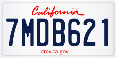 CA license plate 7MDB621
